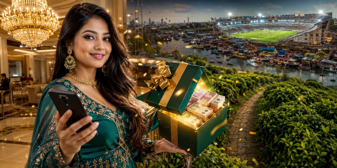 বরিশালের চা বাগানের পাশে মোবাইলে abc356 ম্যাচ অডস দেখছেন একজন